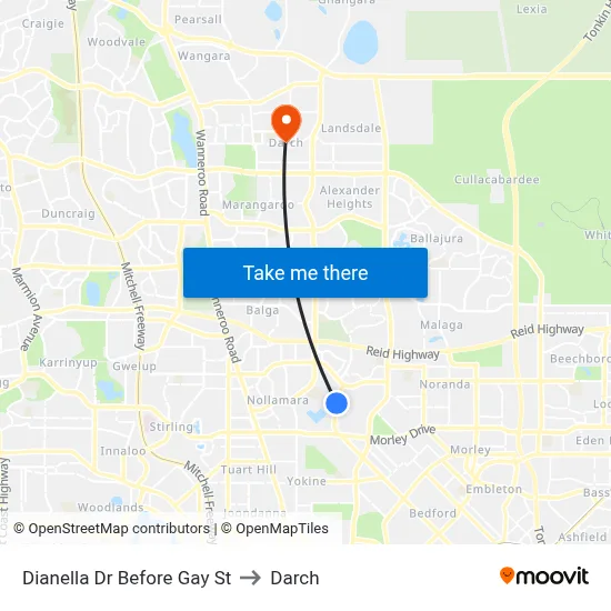 Dianella Dr Before Gay St to Darch map