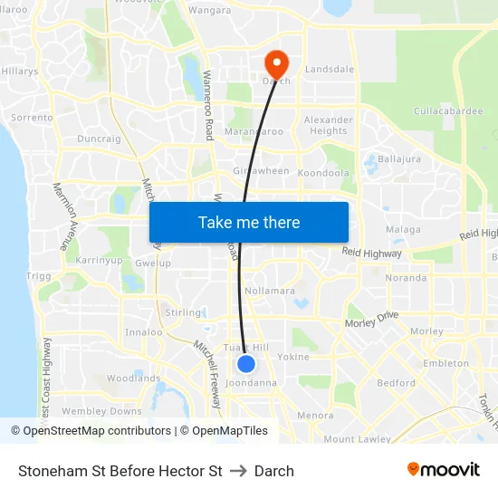 Stoneham St Before Hector St to Darch map