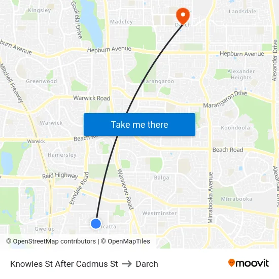 Knowles St After Cadmus St to Darch map