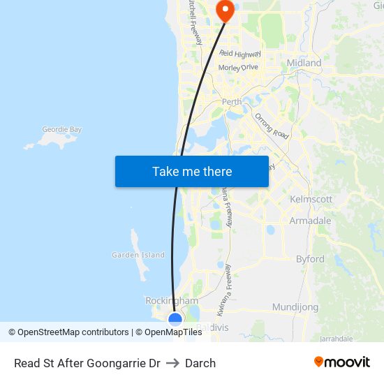 Read St After Goongarrie Dr to Darch map