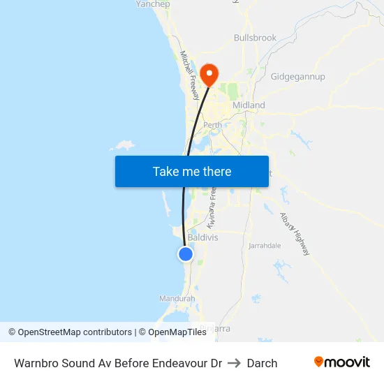 Warnbro Sound Av Before Endeavour Dr to Darch map
