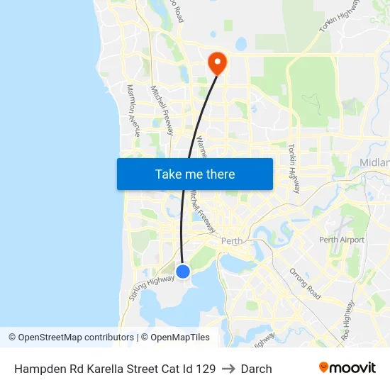 Hampden Rd Karella Street Cat Id 129 to Darch map