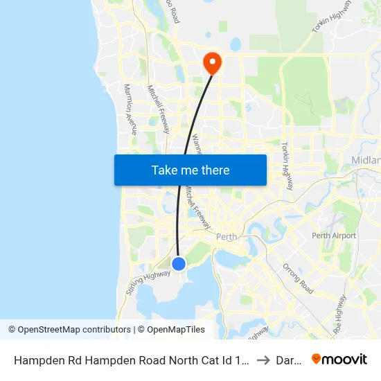 Hampden Rd Hampden Road North Cat Id 130 to Darch map