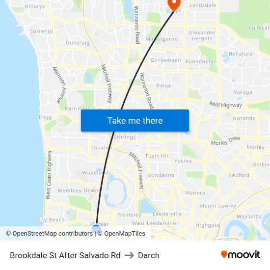 Brookdale St After Salvado Rd to Darch map