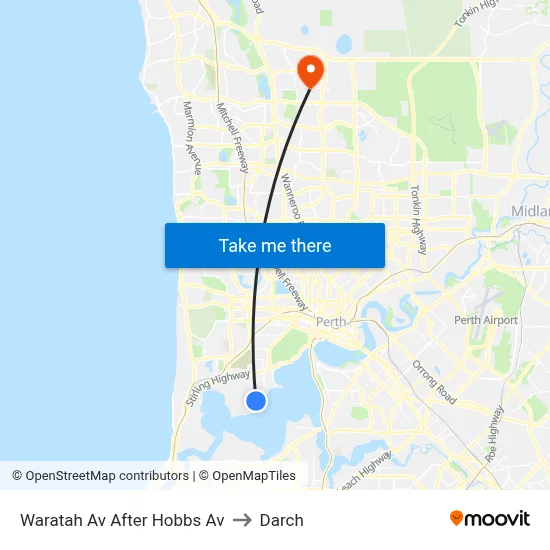 Waratah Av After Hobbs Av to Darch map