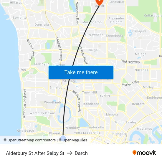 Alderbury St After Selby St to Darch map