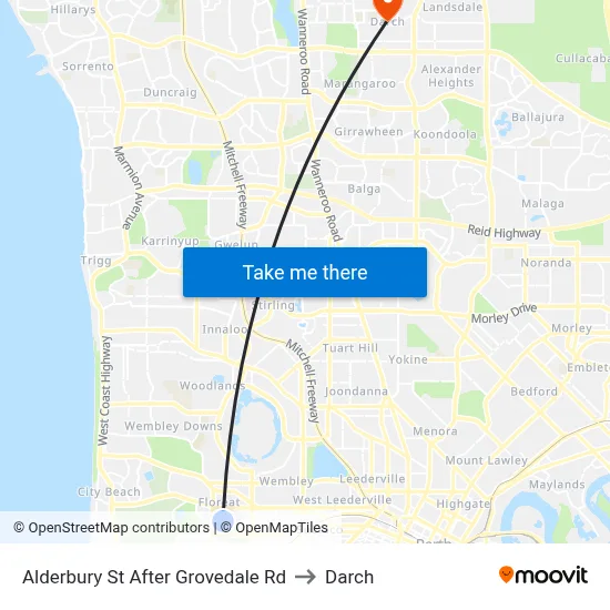 Alderbury St After Grovedale Rd to Darch map