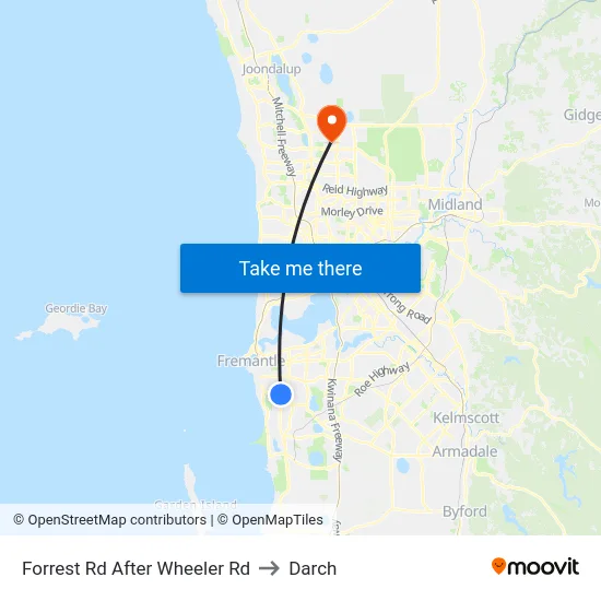 Forrest Rd After Wheeler Rd to Darch map
