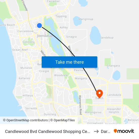 Candlewood Bvd Candlewood Shopping Centre to Darch map