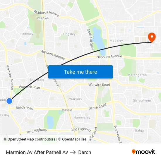 Marmion Av After Parnell Av to Darch map