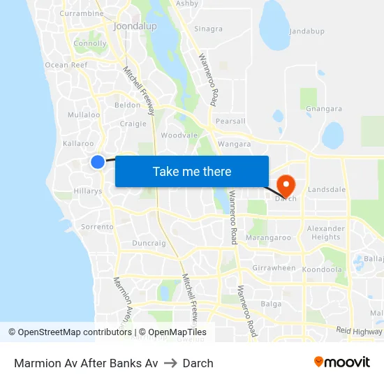 Marmion Av After Banks Av to Darch map