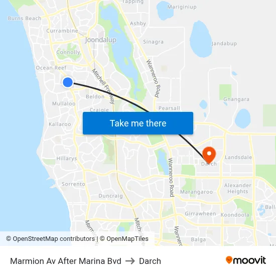 Marmion Av After Marina Bvd to Darch map