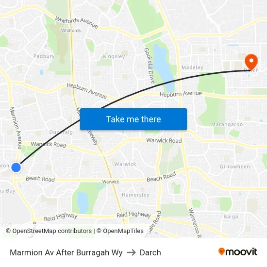 Marmion Av After Burragah Wy to Darch map