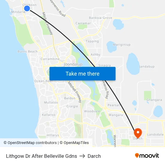 Lithgow Dr After Belleville Gdns to Darch map