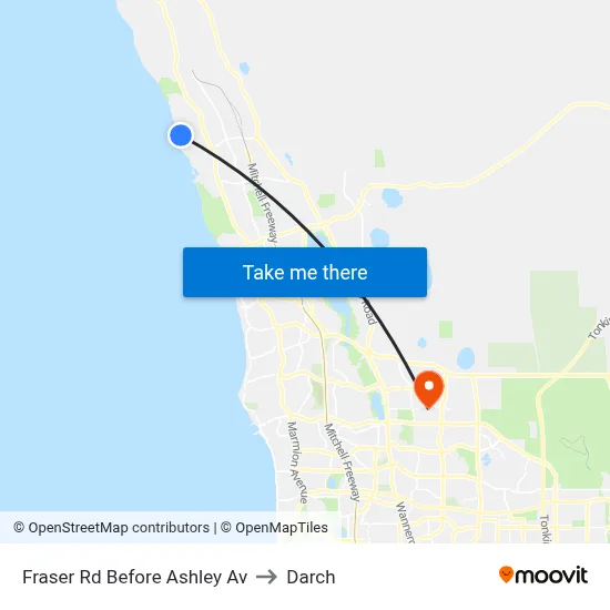 Fraser Rd Before Ashley Av to Darch map