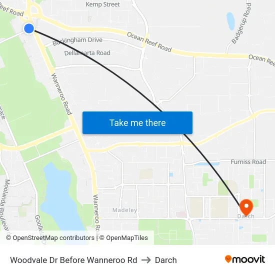 Woodvale Dr Before Wanneroo Rd to Darch map