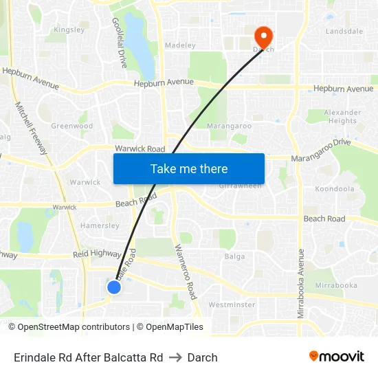 Erindale Rd After Balcatta Rd to Darch map
