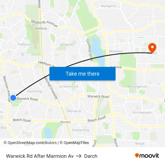 Warwick Rd After Marmion Av to Darch map