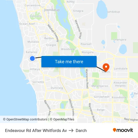 Endeavour Rd After Whitfords Av to Darch map