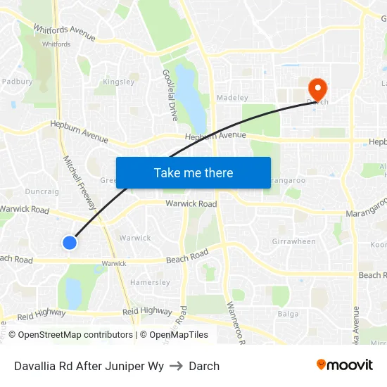 Davallia Rd After Juniper Wy to Darch map