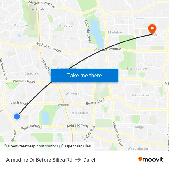 Almadine Dr Before Silica Rd to Darch map