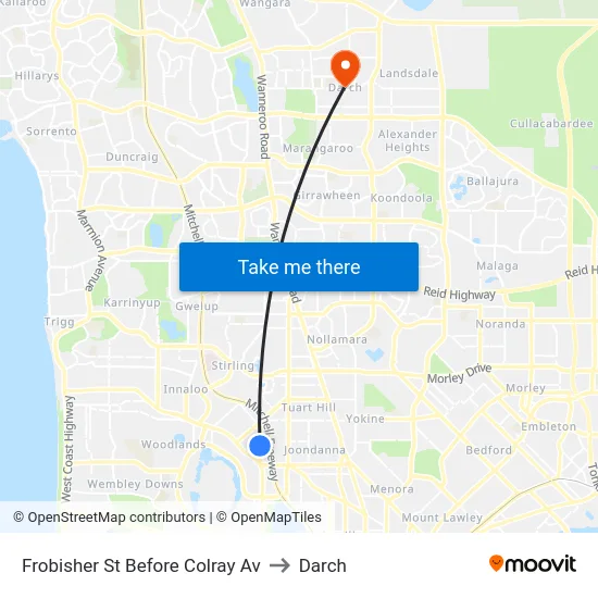 Frobisher St Before Colray Av to Darch map