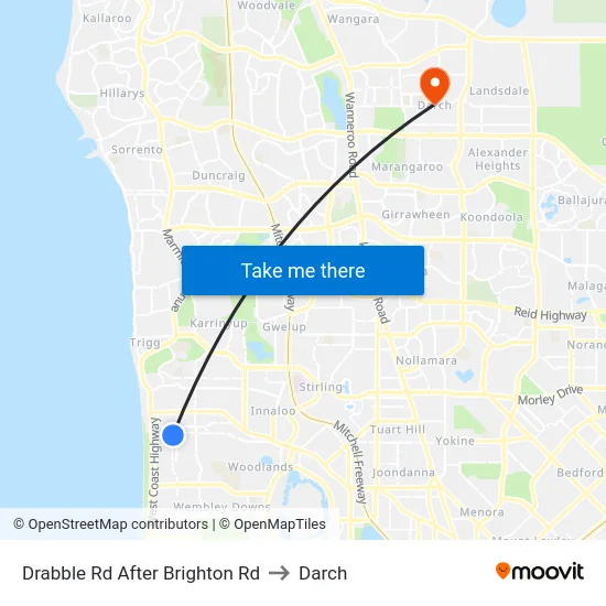 Drabble Rd After Brighton Rd to Darch map