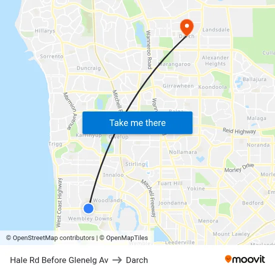 Hale Rd Before Glenelg Av to Darch map