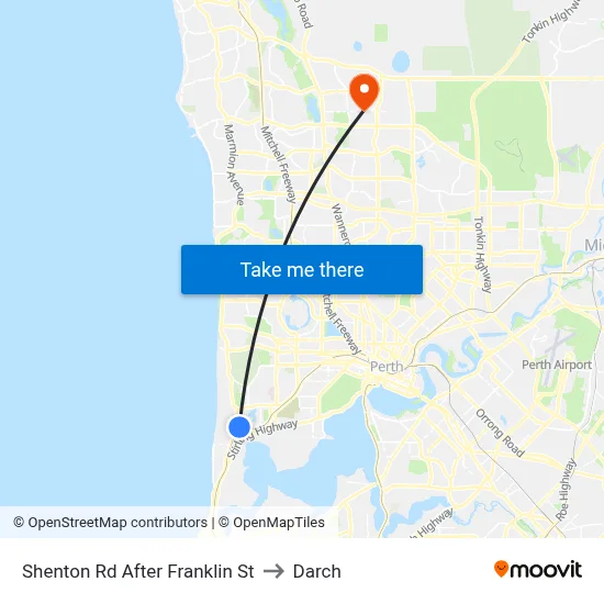 Shenton Rd After Franklin St to Darch map