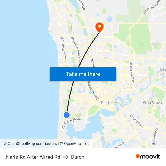 Narla Rd After Alfred Rd to Darch map