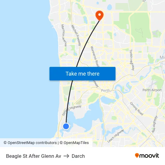 Beagle St After Glenn Av to Darch map