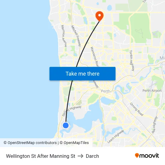 Wellington St After Manning St to Darch map