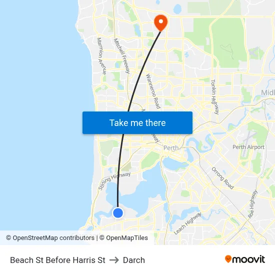 Beach St Before Harris St to Darch map