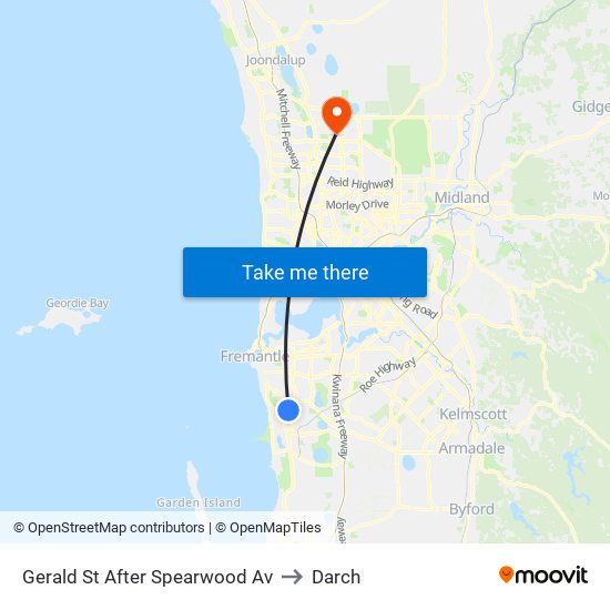 Gerald St After Spearwood Av to Darch map