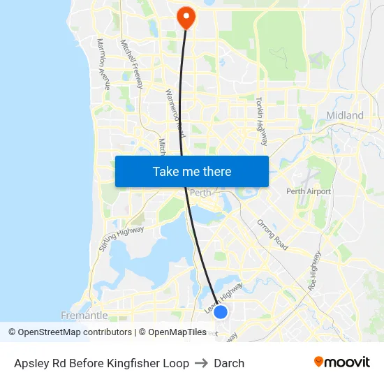 Apsley Rd Before Kingfisher Loop to Darch map