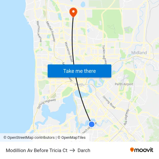Modillion Av Before Tricia Ct to Darch map