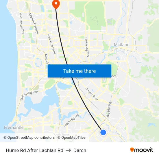 Hume Rd After Lachlan Rd to Darch map
