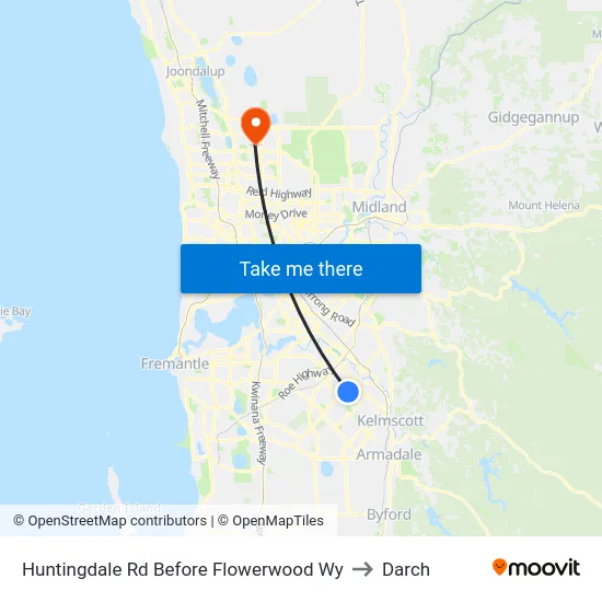 Huntingdale Rd Before Flowerwood Wy to Darch map