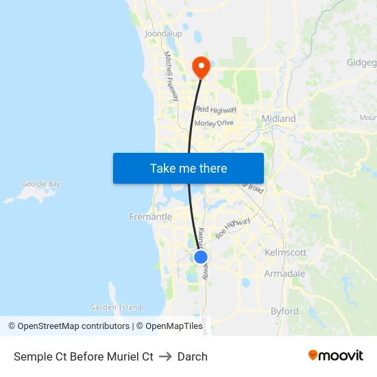 Semple Ct Before Muriel Ct to Darch map