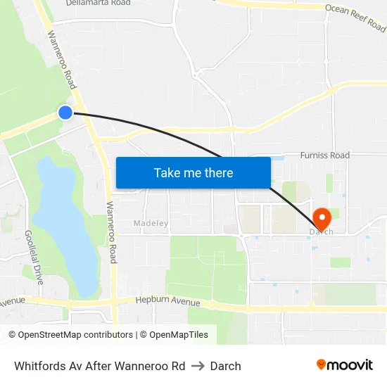 Whitfords Av After Wanneroo Rd to Darch map