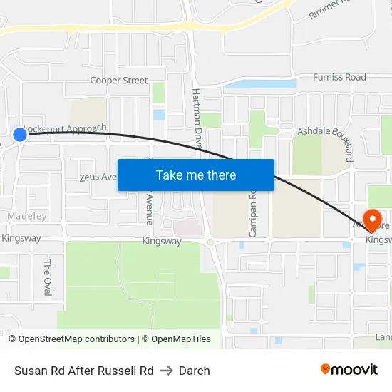 Susan Rd After Russell Rd to Darch map