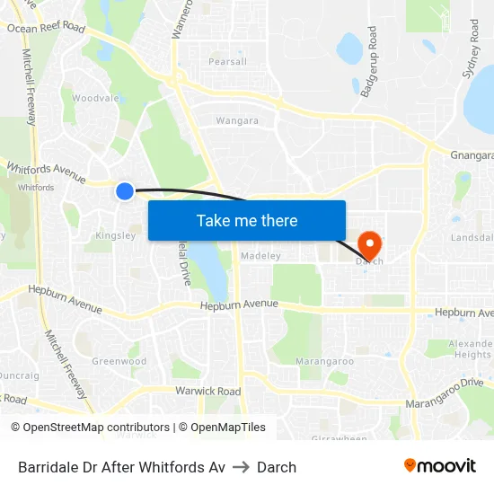 Barridale Dr After Whitfords Av to Darch map