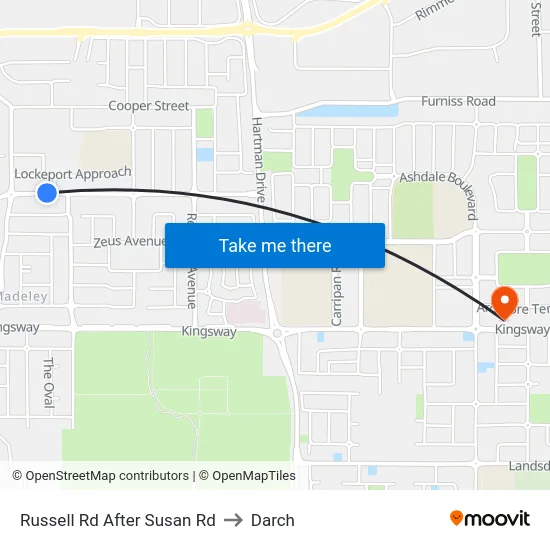 Russell Rd After Susan Rd to Darch map