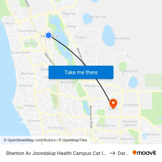 Shenton Av Joondalup Health Campus Cat Id 17 to Darch map