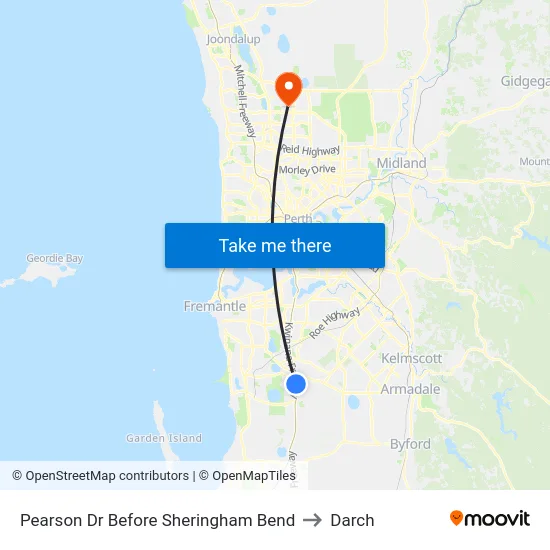 Pearson Dr Before Sheringham Bend to Darch map