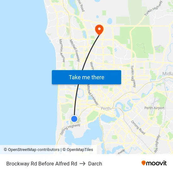 Brockway Rd Before Alfred Rd to Darch map