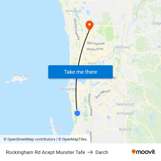 Rockingham Rd Acept Munster Tafe to Darch map