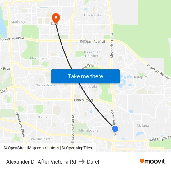 Alexander Dr After Victoria Rd to Darch map