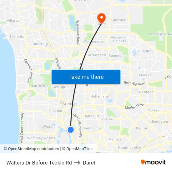 Walters Dr Before Teakle Rd to Darch map