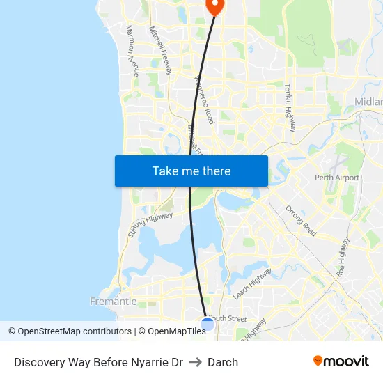 Discovery Way Before Nyarrie Dr to Darch map